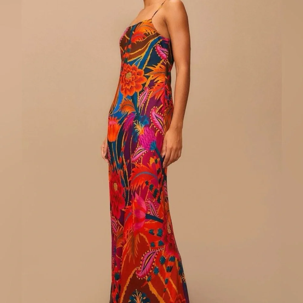 🌺🎉HP🎉🌺 NWT Farm Rio Vintage Wave Multicolor Sleeveless Maxi Dress - Picture 3 of 16